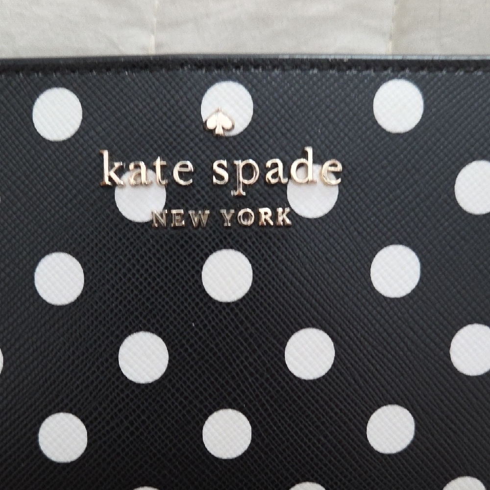Kate Spade Black Wallet with White Dots - Picture 2 of 6